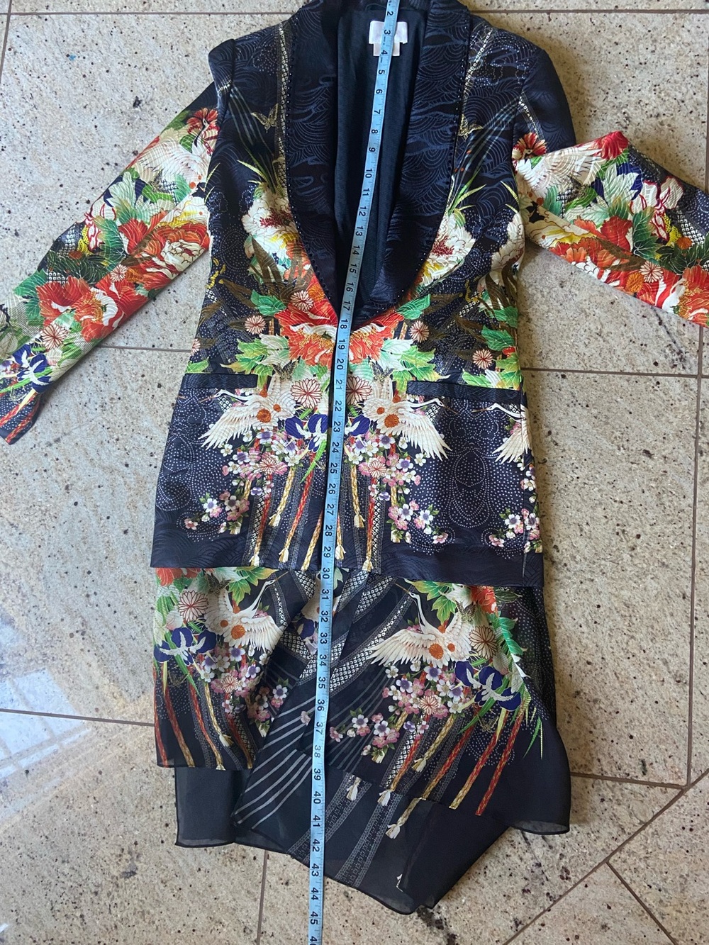 Camilla Navy blue Japanese Patterned Kimono Lined Jacket size S - Picture 12 of 17